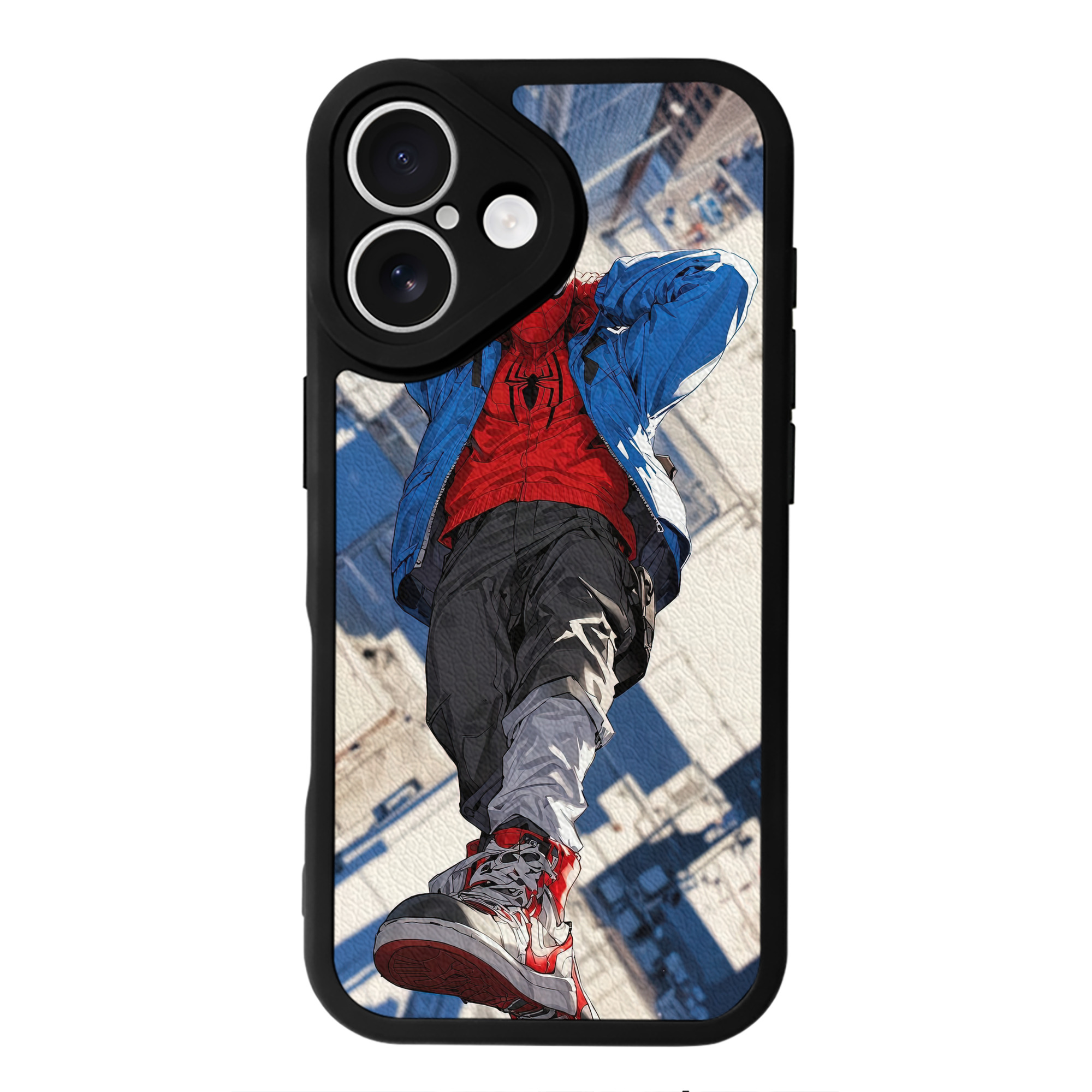 （画像用） Spider Man スパイダーマン 【iPhone 16シリーズ対応】シリコンスマホケース（レザー調） 材質：シリコン
